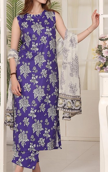 Feathers Blueberry Lawn Suit | Pakistani Lawn Dress in USA- Image 2