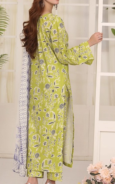 Feathers Olive Lawn Suit | Pakistani Lawn Dress in USA- Image 2