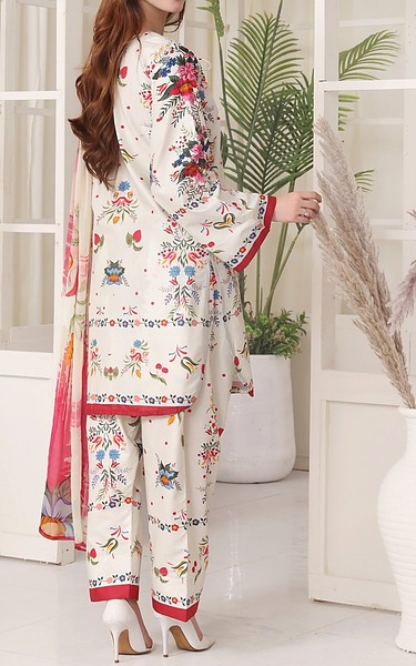Feathers Off White Lawn Suit | Pakistani Lawn Dress in USA- Image 2