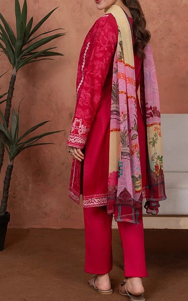 Feathers Fuchsia Lawn Suit | Pakistani Lawn Dress in USA- Image 2