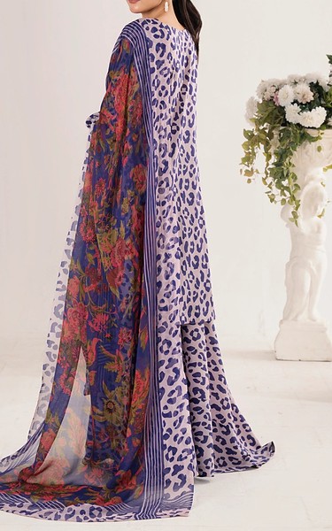Feathers Pink Flare/Blue Lawn Suit | Pakistani Lawn Dress in USA- Image 2