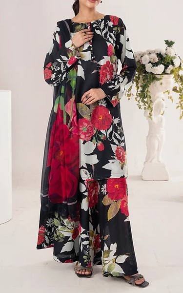 Feathers Black Lawn Suit | Pakistani Lawn Dress in USA- Image 1