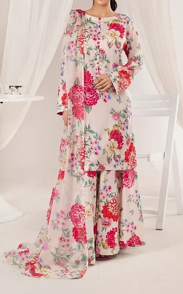 Feathers Off White Lawn Suit | Pakistani Lawn Dress in USA- Image 1