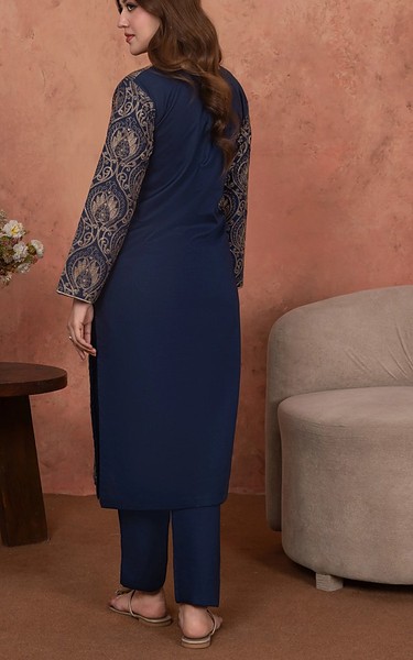 Feathers Blue Zodiac/Ivory Lawn Suit (2 Pcs) | Pakistani Lawn Dress in USA- Image 2