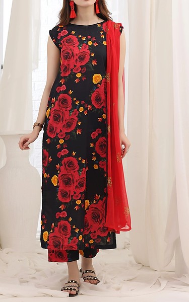 Feathers Black Lawn Suit | Pakistani Lawn Dress in USA- Image 2