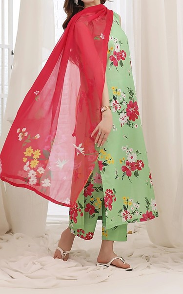 Feathers Light Green Lawn Suit | Pakistani Lawn Dress in USA- Image 1