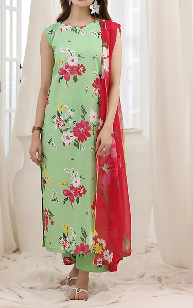 Feathers Light Green Lawn Suit | Pakistani Lawn Dress in USA- Image 2