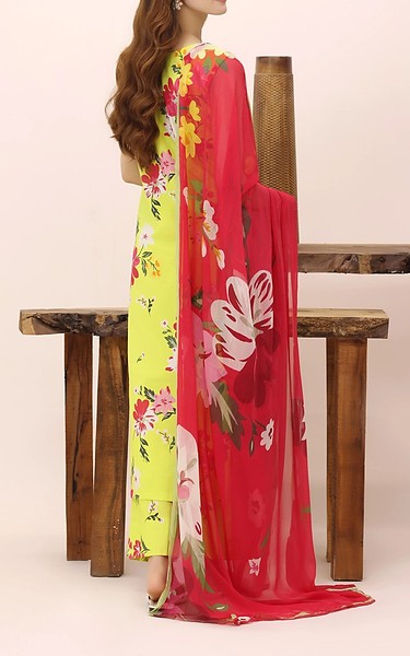 Feathers Corn Yellow Lawn Suit | Pakistani Lawn Dress in USA- Image 2