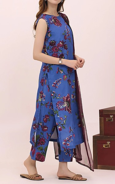 Feathers Royal Blue Lawn Suit | Pakistani Lawn Dress in USA- Image 2