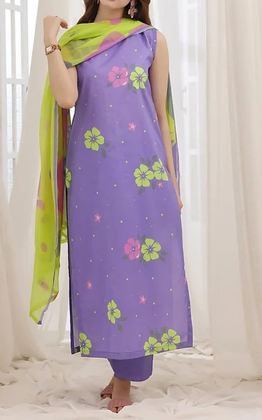 Feathers Lavender Lawn Suit | Pakistani Lawn Dress in USA- Image 1