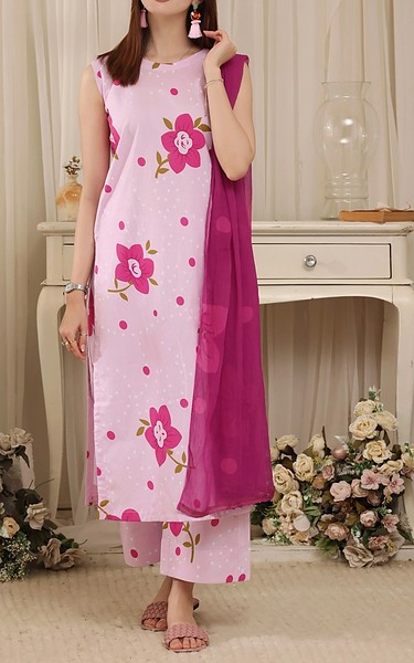 Feathers Pale Pink Lawn Suit | Pakistani Lawn Dress in USA- Image 3