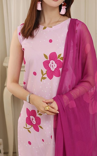 Feathers Pale Pink Lawn Suit | Pakistani Lawn Dress in USA- Image 4