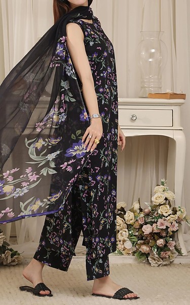 Feathers Black Lawn Suit | Pakistani Lawn Dress in USA- Image 2