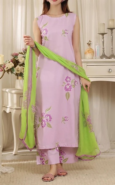 Feathers Lilac Lawn Suit | Pakistani Lawn Dress in USA- Image 1