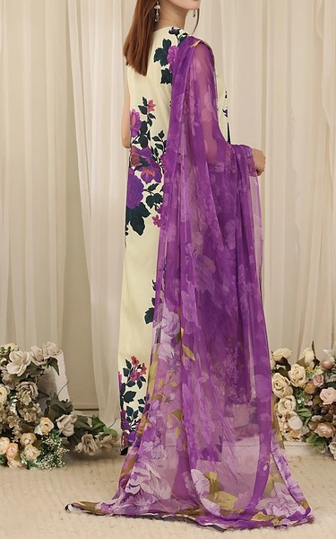Feathers Off White Lawn Suit | Pakistani Lawn Dress in USA- Image 1