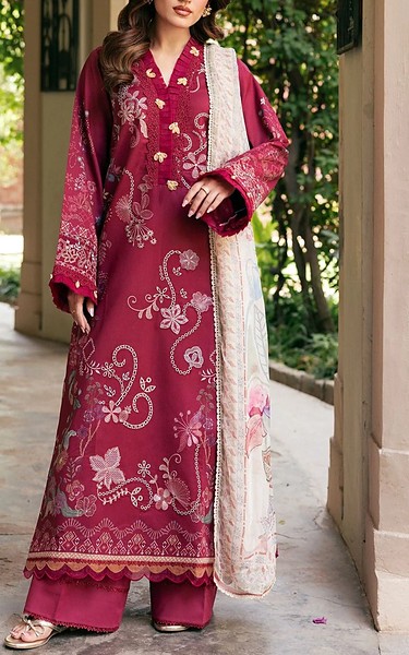 Florent Cranberry Lawn Suit | Pakistani Lawn Dress in USA- Image 1