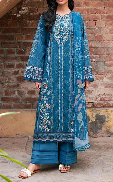 Florent Blue Lawn Suit | Pakistani Lawn Dress in USA- Image 1