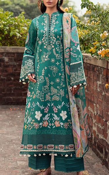 Florent Teal Lawn Suit | Pakistani Lawn Dress in USA- Image 1