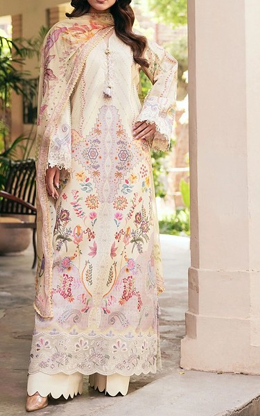 Florent Cream Lawn Suit | Pakistani Lawn Dress in USA- Image 1