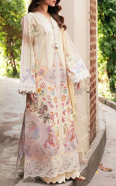 Florent Cream Lawn Suit | Pakistani Lawn Dress in USA- Image 2