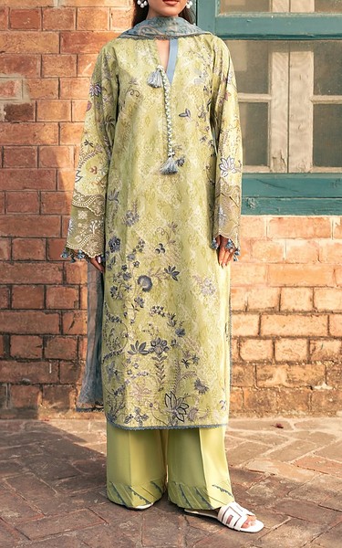 Florent Pale Olive Lawn Suit | Pakistani Lawn Dress in USA- Image 1