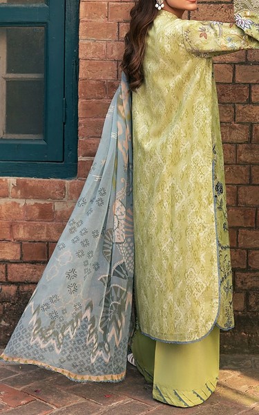 Florent Pale Olive Lawn Suit | Pakistani Lawn Dress in USA- Image 2