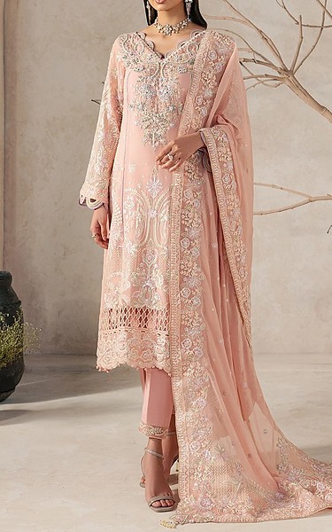 Gulaal Light Pink Chiffon Suit | Pakistani Embroidered Chiffon Dresses USA- Image 1