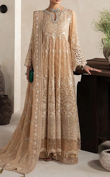 Gulaal Peach Chiffon Suit | Pakistani Embroidered Chiffon Dresses USA- Image 1