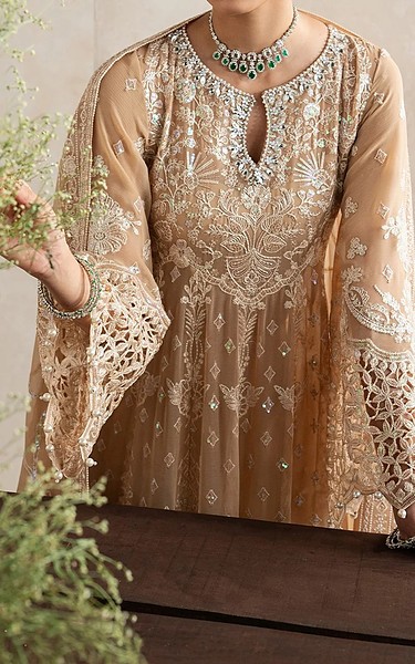 Gulaal Peach Chiffon Suit | Pakistani Embroidered Chiffon Dresses USA- Image 3