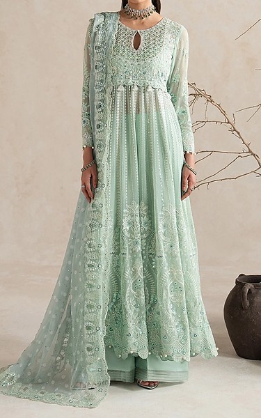 Gulaal Summer Green Chiffon Suit | Pakistani Embroidered Chiffon Dresses USA- Image 1