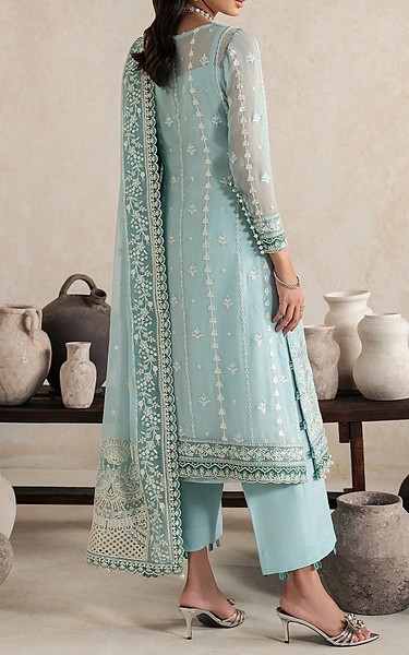 Gulaal Sky Blue Chiffon Suit | Pakistani Embroidered Chiffon Dresses USA- Image 2