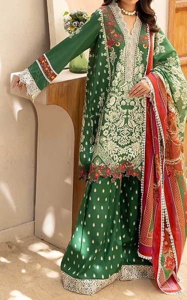 Gulmina Forest Green Lawn Suit | Pakistani Lawn Dress in USA- Image 1