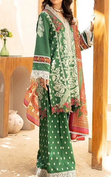 Gulmina Forest Green Lawn Suit | Pakistani Lawn Dress in USA- Image 2