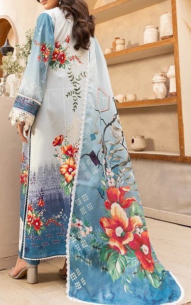 Gulmina Pastel Blue Lawn Suit | Pakistani Lawn Dress in USA- Image 2