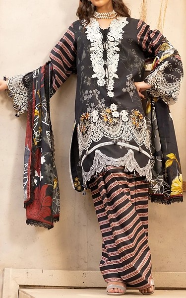 Gulmina Black Lawn Suit | Pakistani Lawn Dress in USA- Image 1