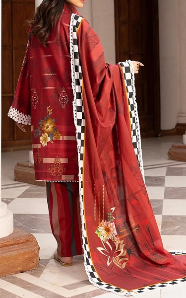Gulmina Dull Red Lawn Suit | Pakistani Lawn Dress in USA- Image 2