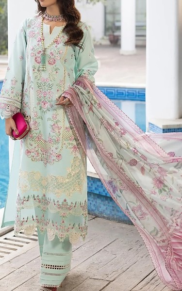 Gulmina Pale Blue Lawn Suit | Pakistani Lawn Dress in USA- Image 2