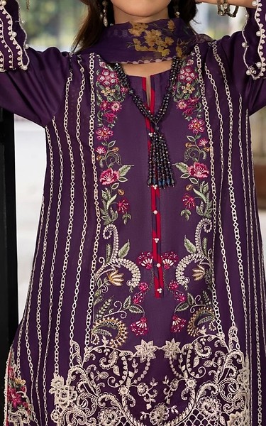 Gulmina Purple Lawn Suit | Pakistani Lawn Dress in USA- Image 2
