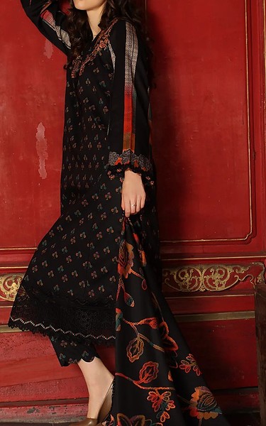 Charizma Black Staple Suit | Pakistani Winter Dresses in USA- Image 2