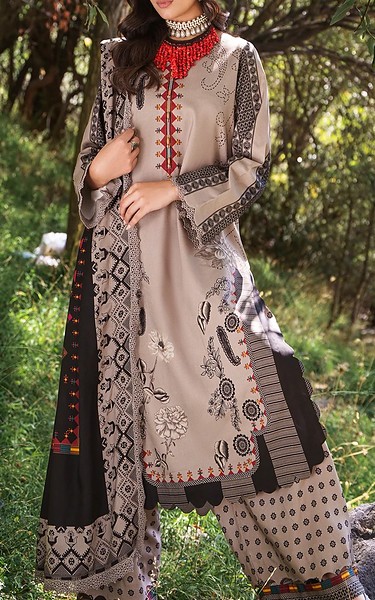 Charizma Beige/Black Staple Suit | Pakistani Winter Dresses in USA- Image 1
