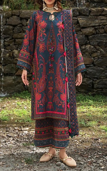 Charizma Dusk Blue Staple Suit | Pakistani Winter Dresses in USA- Image 1