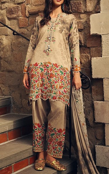 Charizma Tan Staple Suit | Pakistani Winter Dresses in USA- Image 1