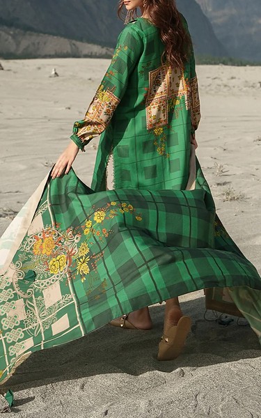 Charizma Emerald Green Staple Suit | Pakistani Winter Dresses in USA- Image 2