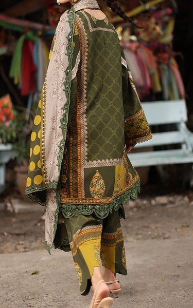 Charizma Army Green Staple Suit | Pakistani Winter Dresses in USA- Image 2
