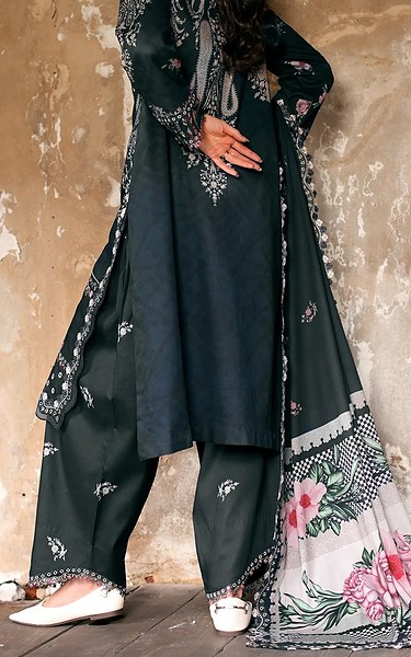 Charizma Nile Blue/Black Staple Suit | Pakistani Winter Dresses in USA- Image 2