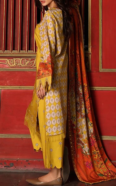 Charizma Mustard Staple Suit | Pakistani Winter Dresses in USA- Image 2