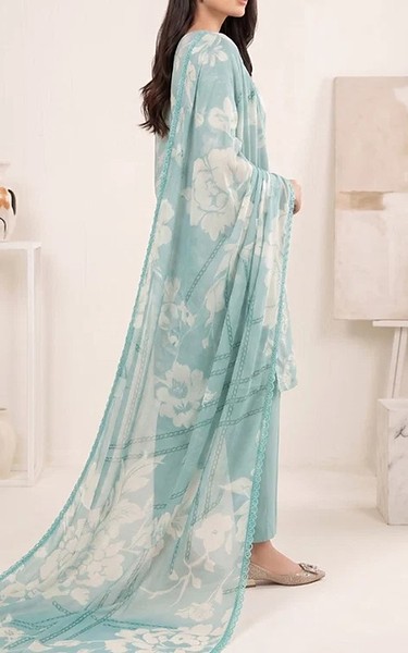 Humdum Pale Aqua/Off White Lawn Suit | Pakistani Lawn Dress in USA- Image 2
