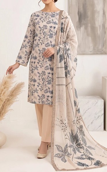 Humdum Oyster Pink/Warm Grey Lawn Suit | Pakistani Lawn Dress in USA- Image 1