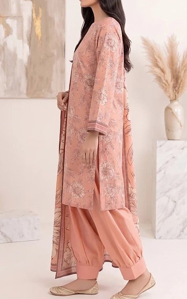 Humdum Peachy Pink Lawn Suit | Pakistani Lawn Dress in USA- Image 2