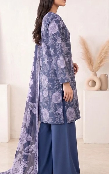 Humdum Dusk Blue/Off White Lawn Suit | Pakistani Lawn Dress in USA- Image 2